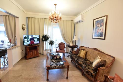 Χώρος καθιστικού στο Queens Bed&Rest Luxury Apartment