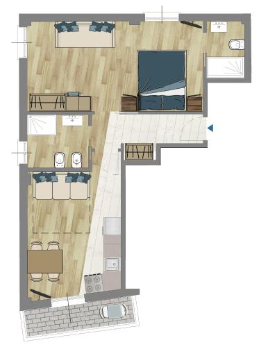 Půdorys ubytování Residence Dolcemare
