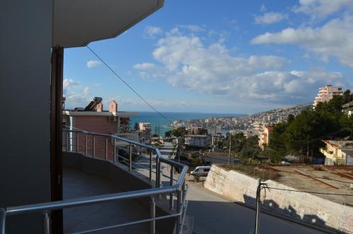 a balcony with a view of the ocean at Saranda View Apartments in Sarandë
