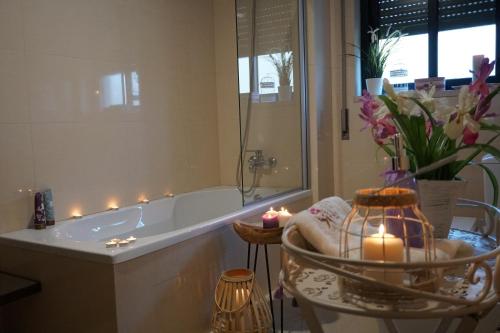 Et badeværelse på Apartamento Rio Zêzere