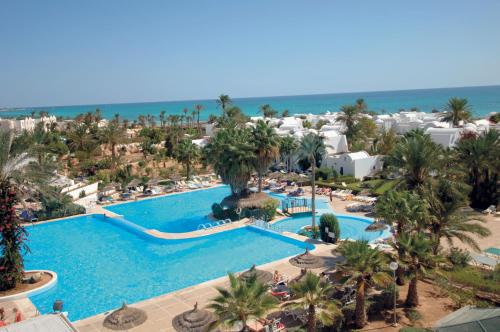an aerial view of a resort with a swimming pool at Seabel Aladin Djerba in Aghīr