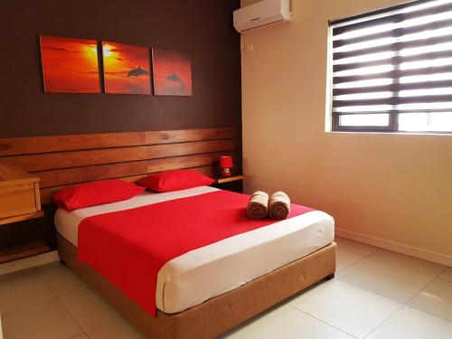 Katil atau katil-katil dalam bilik di Beach luxury Penthouse