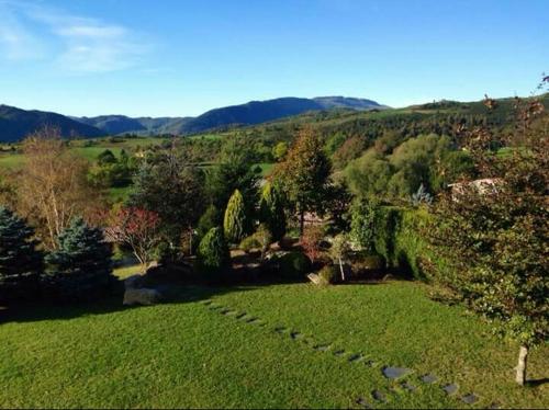 a view of a field with trees and grass at Casa Rural Mollo, Vall de Camprodon in Molló