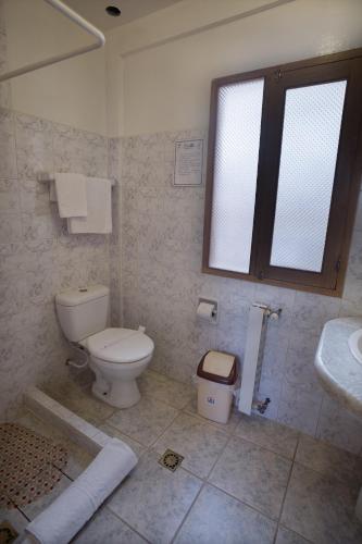 a bathroom with a toilet and a sink at Hotel Cima Argentum in Potosí