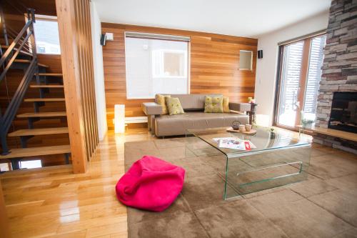 Posezení v ubytování Ezo Yume Chalet