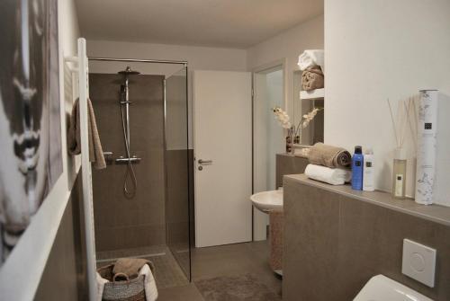 Koupelna v ubytování Ferienwohnung "Saartal"