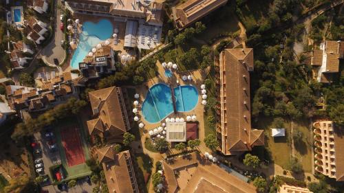 an aerial view of a city with buildings at Mon Port Hotel & Spa in Port d’Andratx