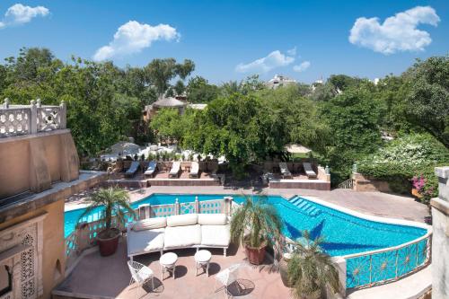 a view of the pool at a resort at Ajit Bhawan - A Palace Resort in Jodhpur