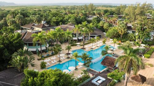 an aerial view of the resort with the swimming pool at Couples Negril in Negril