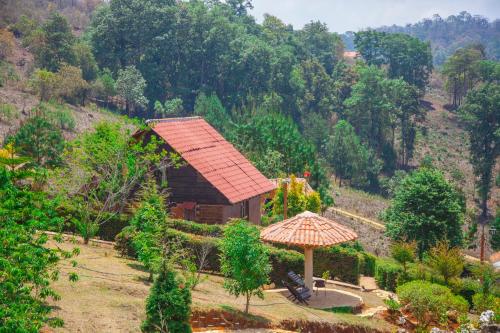 Landskap semula jadi dekat dengan lodge