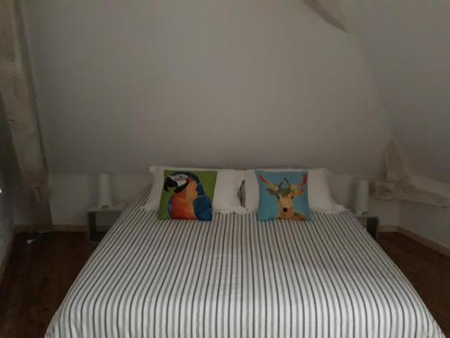 Postel nebo postele na pokoji v ubytování Gîte du Château