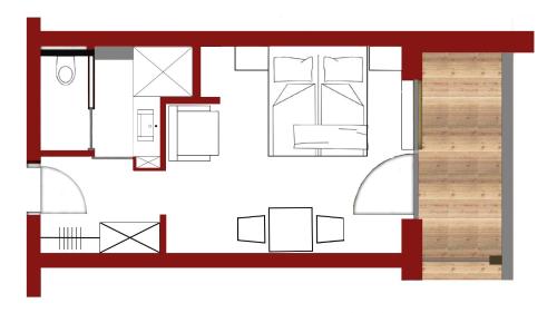 a floor plan of a small house at Hotel Salzburger Hof Leogang in Leogang