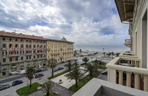a view of a city with buildings and a street at Hotel Lukas Vegetarian & Vegan in Viareggio