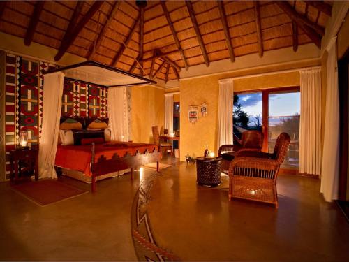
The lobby or reception area at Makumu Private Game Lodge
