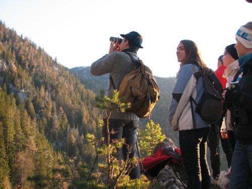 a group of people standing on a mountain taking a picture at Villa Sonnwend National Park Lodge in Rossleithen