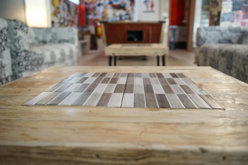 a chess board on a table in a store at Hotel Elba in Rimini