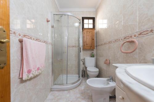 SardinaにあるOcean views "Las Garzas"のバスルーム(シャワー、トイレ、シンク付)