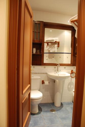 ein Bad mit einem WC und einem Waschbecken in der Unterkunft Hotel O Portelo Rural in Allariz