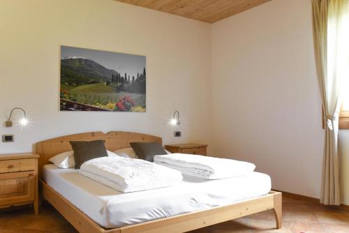 Кровать или кровати в номере Agritur Casteller
