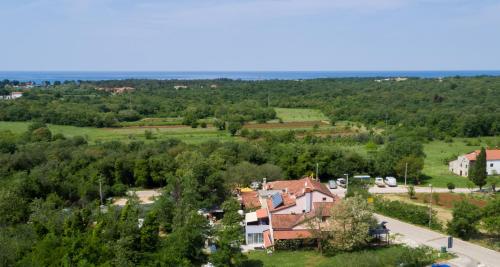 an aerial view of a house in a village at Wellness Villa Istriana in Umag