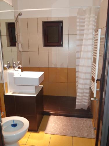 Koupelna v ubytování Mario Apartament regim hotelier