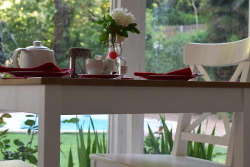 Molières-sur-CèzeにあるMaison des Ingénieursの茶碗と花瓶