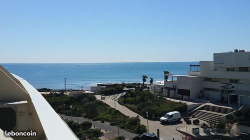 a view of the beach from a building at Heliopolis in Cap d'Agde