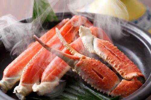 a plate of food with different types of seafood at Terakoya Hanatei in Asago