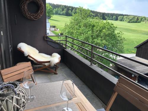 Balkoni atau teres di Chalet am Hasselkopf
