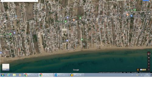 a map of a city on a computer screen at Villa Sunshine in Triscina