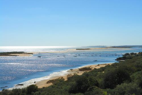 a river with a bunch of boats in the water at Monte Rei Golf & Country Club in Vila Nova de Cacela