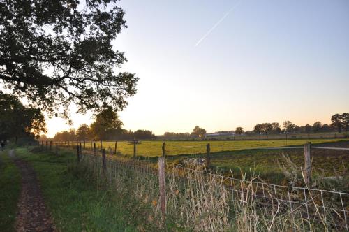 a fence in a field next to a field at Jägerhof in Hannover