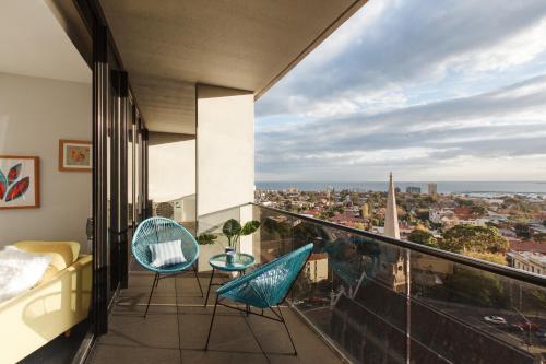 A balcony or terrace at Ascent Apartment with Ocean Views by Ready Set Host