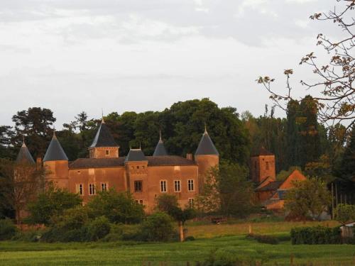a castle on a hill with trees in the background at Château de Varennes in Varennes-lès-Mâcon