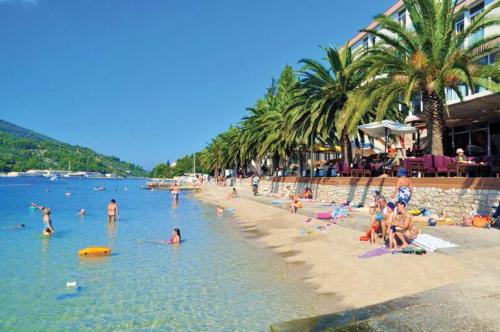 a group of people in the water at a beach at Apartments Marija in Vela Luka