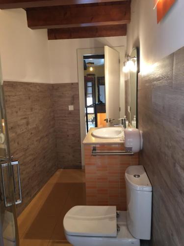 a bathroom with a toilet and a sink at Torremochada in Cáceres