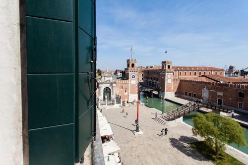 a view of a city from a building at Prince Apartments in Venice