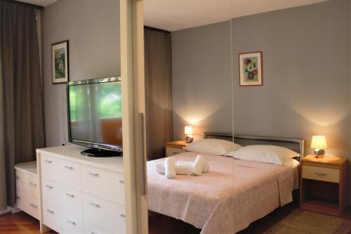 Posteľ alebo postele v izbe v ubytovaní Apartment Brazuca-Center