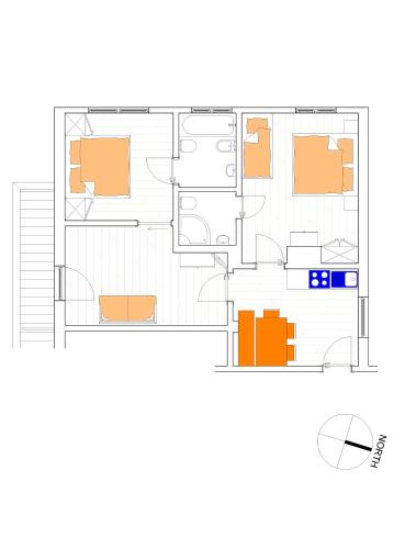 a room with a viewfloor plan at Piz da Cir in Colfosco