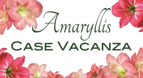 ein Rahmen von wasserfarbenen Blüten Amaryllis Case vazquez in der Unterkunft Amaryllis Case Vacanza in Il Romito