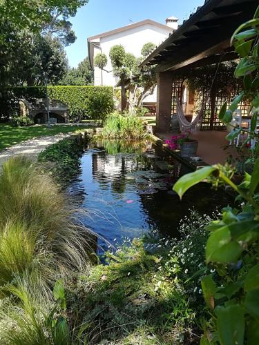 a pond in the yard of a house at Casale la Crocetta in Rosignano Solvay