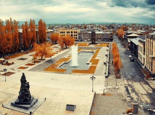 a fountain in a park in a city at Sayat-Nova 2 in Gyumri
