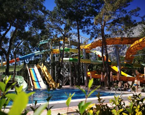 a large water park with slides and slidesktop at Akka Antedon Hotel - Premium Ultra All Inclusive in Beldibi