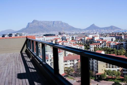 a view of the city from the balcony at Manhattan Suite-Canal Walk Mall in Cape Town