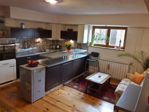 a large kitchen with a large counter in a room at Martin´s House in Martin