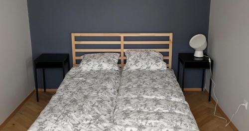 Posteľ alebo postele v izbe v ubytovaní Apartament GRUBA RYBA