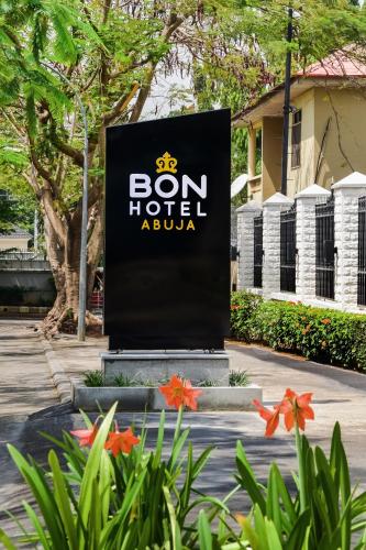 a sign for the bon hotel akula at BON Hotel Abuja in Abuja