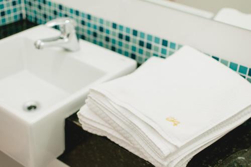 Koupelna v ubytování Hotel Aladdin