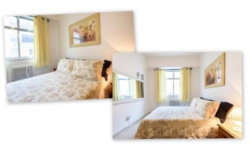 Una cama o camas en una habitación de Estudio Copacabana/Ipanema vista mar