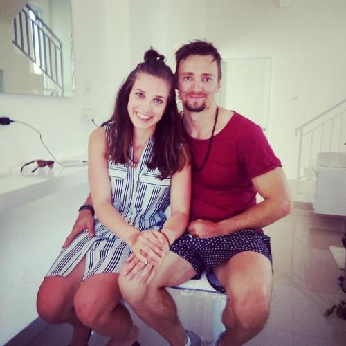 a man and a woman sitting on a toilet at Wika Bali Beach House in Jimbaran